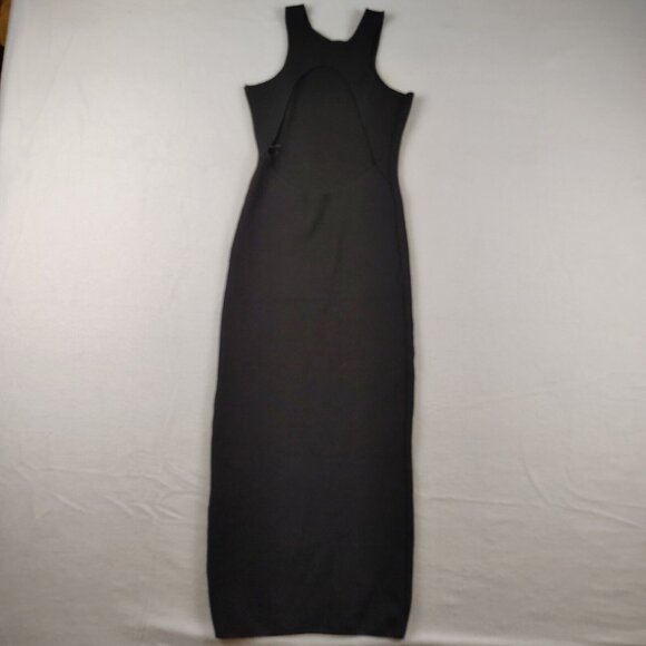 Zara Black Open Back Maxi Racerback Tank Dress Womens Small - Picture 1 of 10